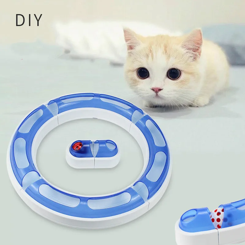 

Cat Toys Pet Supplies Puzzle Game Plastic Racing Track Interactive Tunnel for Cat Toys with Bell Combined Track Ball Kitten