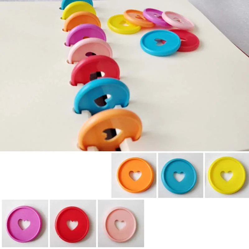 100PCS Mushroom Hole Notepad Binding Buckle Plastic Binding Disk Clip Ring Notebook Office Learning Supplies