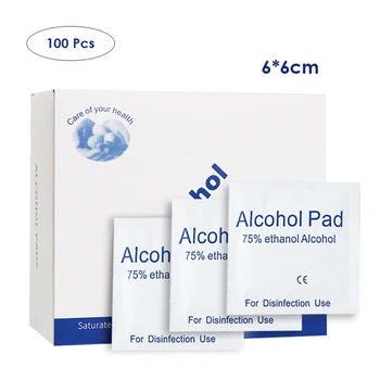 

100pcs Alcohol Wipes Alcohol Prep Swap Pad Wet Wipe Antiseptic Skin Cleaning Care for Mobile Phone Door Handle