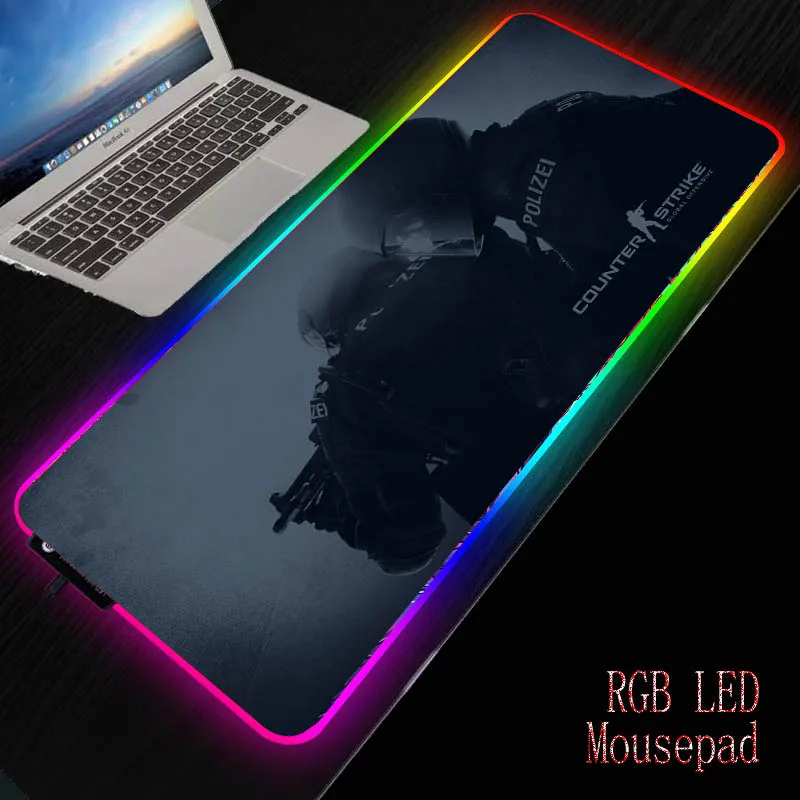 MRGBEST CSGO RGB игровой компьютер коврик для мыши большой геймер Настольный Led Mause с