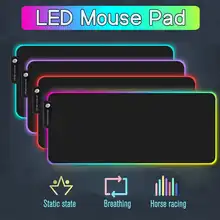 Large RGB LED Gaming Mouse Pad Gamer Mousepad LED Light Illuminated USB Wired Colorful Luminous Non-Slip Mouse Mice