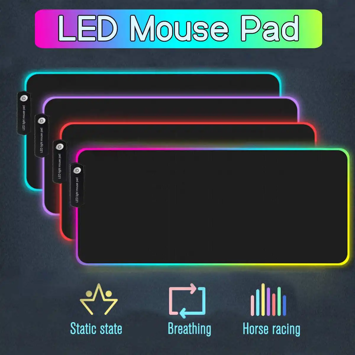 Большой игровой коврик для мыши со светодиодной RGB подсветильник кой геймерский