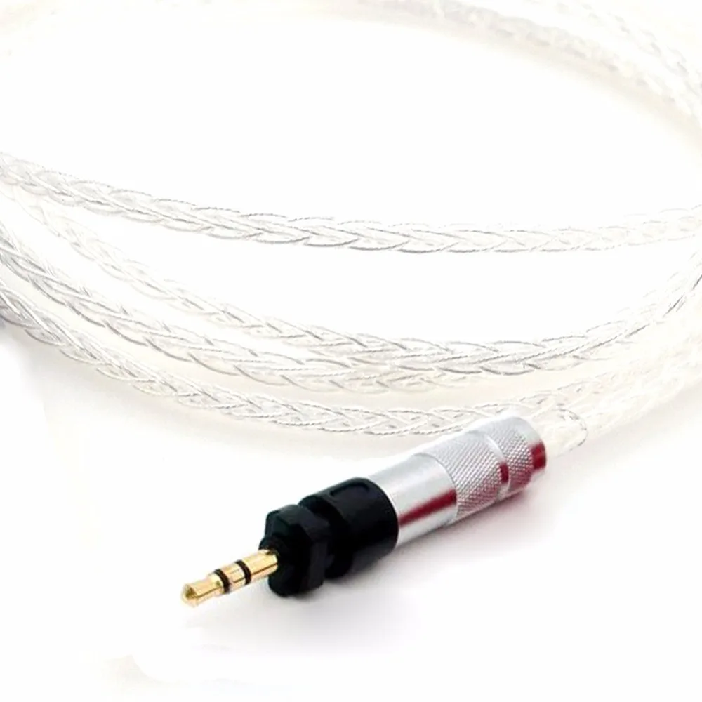 Thouliess Hi end 3 5mm 7N OCC Plated Silver Audio Headphone Upgrade Cable for Shure SRH940 SRH840 SRH750 SRH740 SRH440