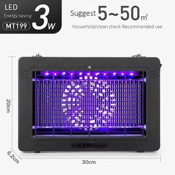 

LED mosquito killing lamp restaurant household fly catcher lamp home mute electric shock mosquito artifact trap light 220V 1pc