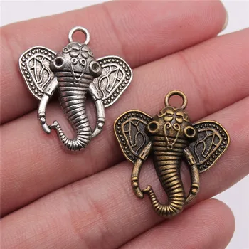 

WYSIWYG 6pcs Charms Elephant 2 Colors Antique Silver Color Antique Bronze Color Alloy DIY Jewelry Making Accessories 27x25mm