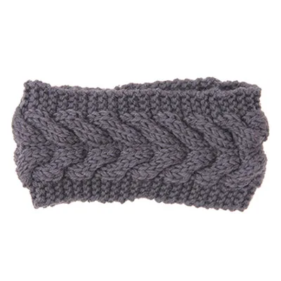 G-Dark gray Зимняя теплая Ушная вязаная головная повязка тюрбан для Леди Женский вязаный бантик широкая эластичная повязка для головы головной убор аксессуары для волос - Цвет: G-Dark gray