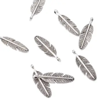 

20pcs 30x9x2mm Tibetan Silver Color Feather Charms Pendants for Jewelry Making DIY