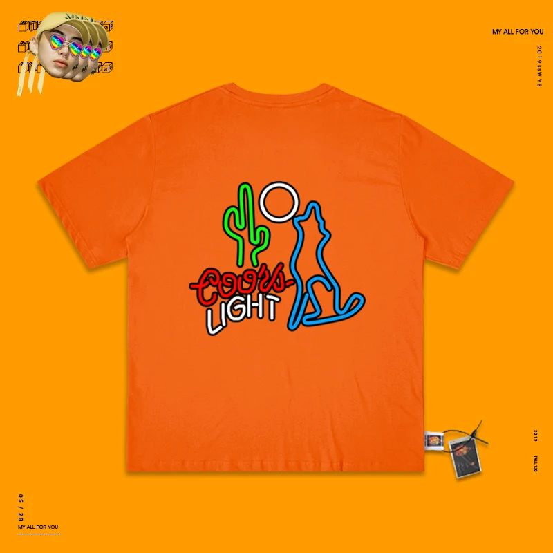 Electric Syllable Dj Kanye Than Primary Section Hand Evil Do Cactus Doodle Cartoon Series Style Bf Wind T Shirt Men And Women - Цвет: green