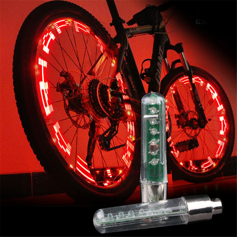 Bicycle Wheel Valve Caps Light Tyre Valve Light Bicycle Wheel Spoke