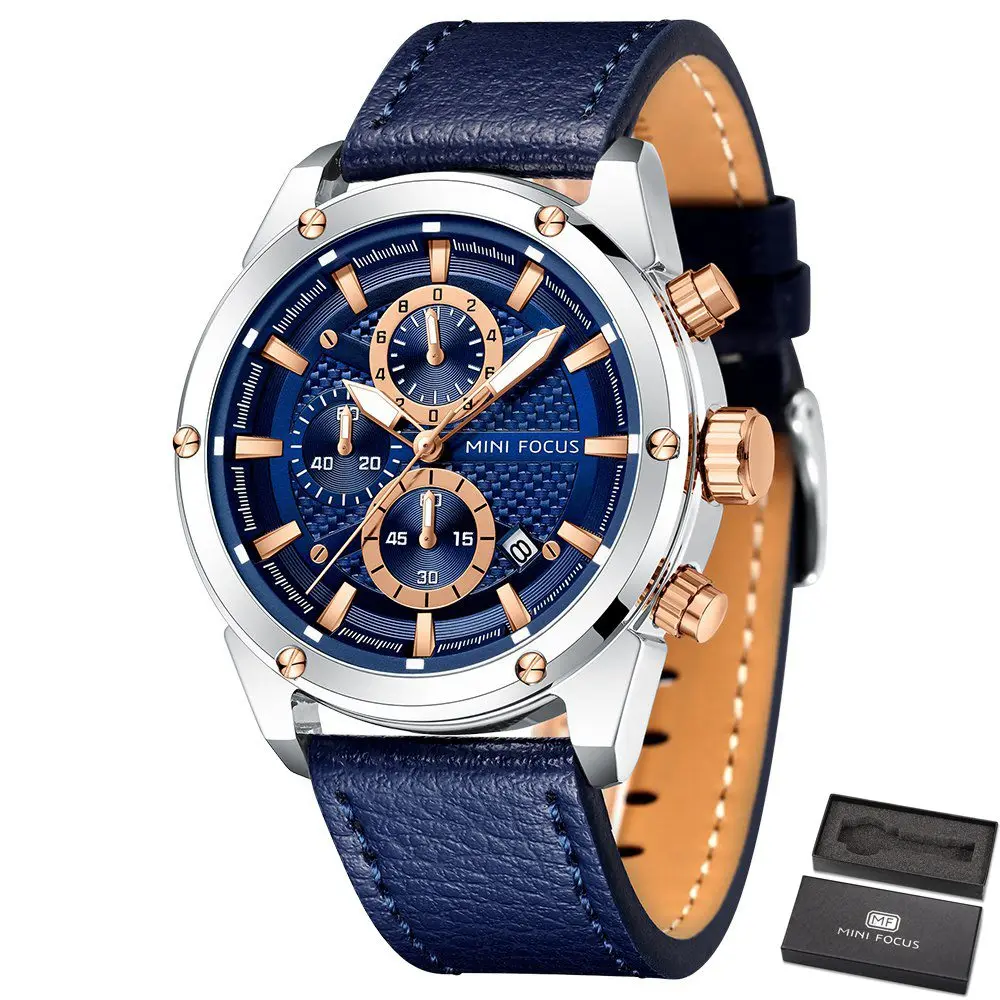 Ceny MINI FOCUS chronograf moda męska Sport zegarki kwarcowe Top marka luksusowy wodoodporny zegar Relogio Masculino