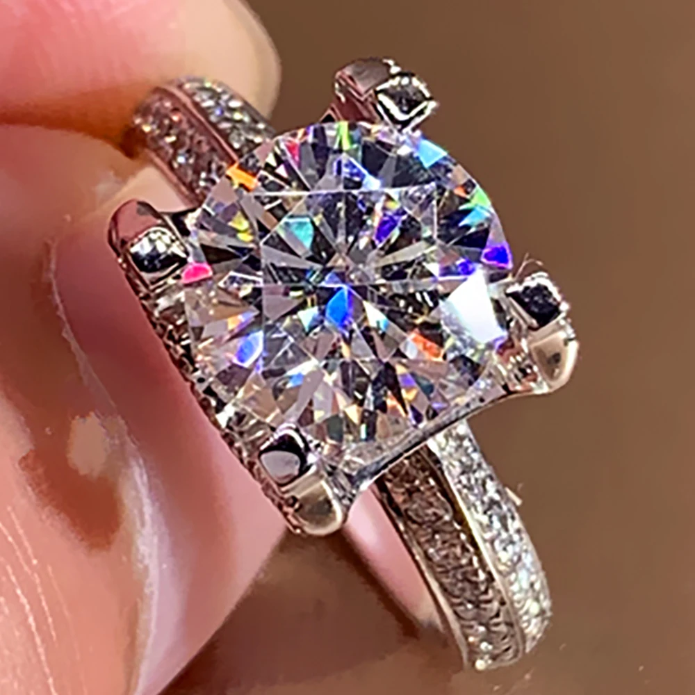 

Женское Обручальное кольцо из белого золота с муассанитом, 18 к