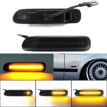 

2pcs Dynamic Led Marker Light For BMW 3 Series E46 Car Side Fender Yellow Flowing Sequential Turn Signal Light 12V Accessories