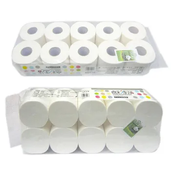 

10 Rolls Of Toilet Paper Bamboo Pulp Four Layers Paper Towel Household Kitchen Paper Tissue White
