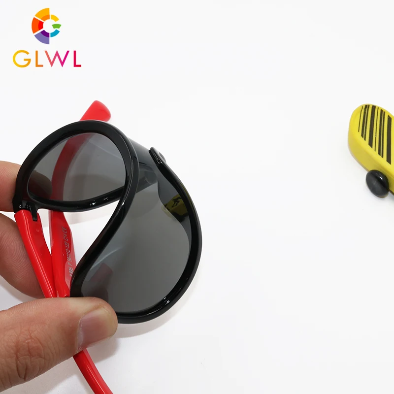 GLWL, детские солнцезащитные очки, Детские поляризованные очки с квадратными линзами, силиконовые детские зеркальные очки для мальчиков, дизайн, маленькие очки