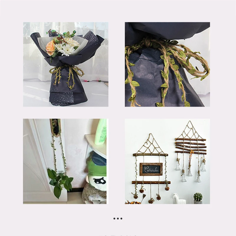 2M 5M Kreative Simulation Rattan Goldene Baum Blätter Bänder Handgemachte DIY Bögen Geschenk Verpackung Hängen Handwerk Home Party dekoration – Detail 4