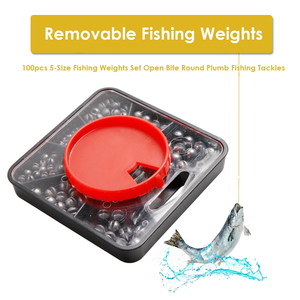 100pcs Open Bite Plumb Round Fishing Sinkers Weight Set Removable Fish  Biting Weights for Fisherman Angler Use - AliExpress