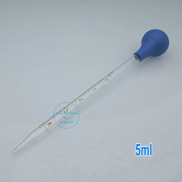 Pipette In Vetro Per Laboratorio - Set 4 Pezzi Da 1ml, 3ml, 5ml, 10ml Con Tappi In Silicone E Spazzole - Foto 4