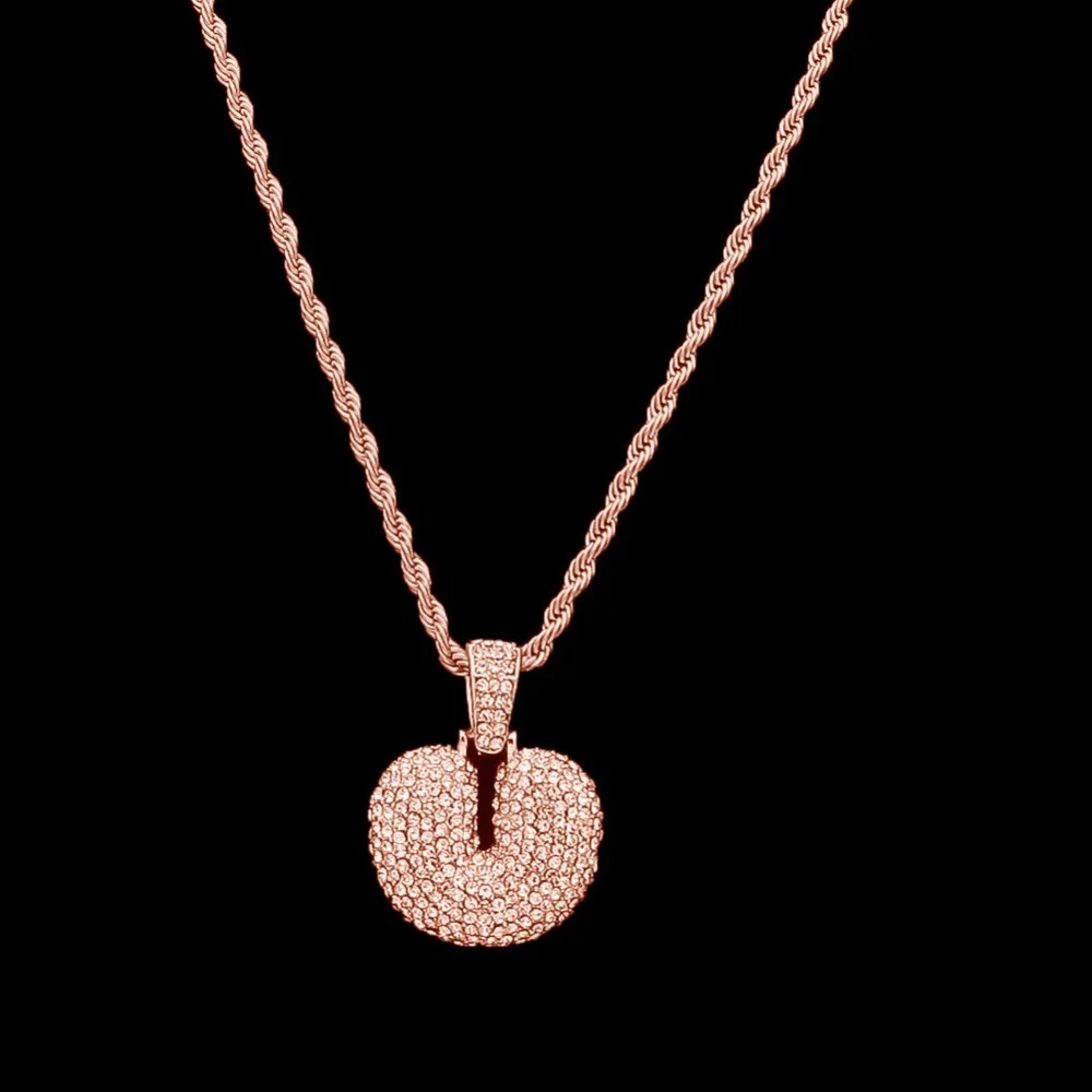 Сплав Bling Bubble Intial Let Iced Out горный хрусталь A-Z начальный кулон золотистый Серебристый с розой Подвеска золотого цвета кулон ожерелье