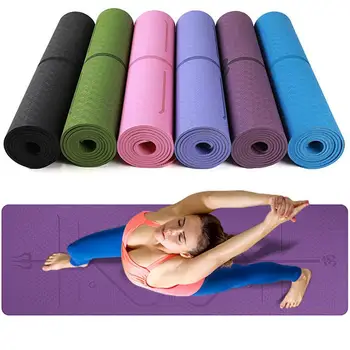 

Thick Non-slip Yoga Mat with Position Line Fitness Comfort Gym Exercise Pads for Home exercise