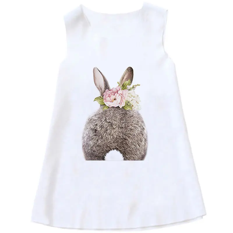 pajama sets cute	 2021 Todder Baby Girl Summer Dress Enchantimals Bunny Printed Girls Party Dress Sundress Baby Kids Children Clothing Sleeveless elegant pajama sets