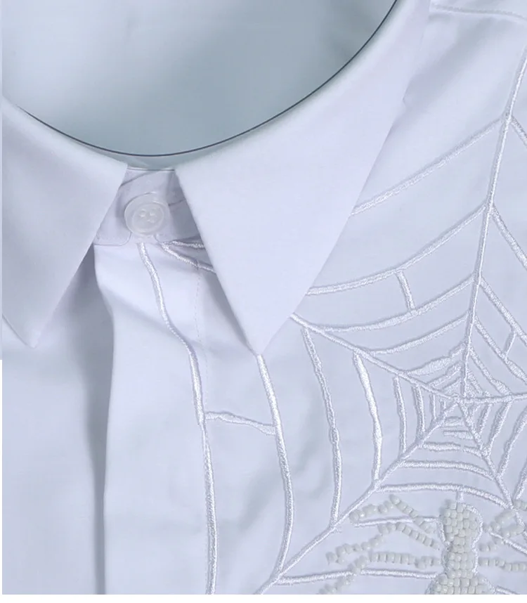 Роскошная брендовая рубашка с вышивкой для мужчин Camisa Masculina 2019 Осенняя новая приталенная Повседневная белая мужская рубашка-смокинг