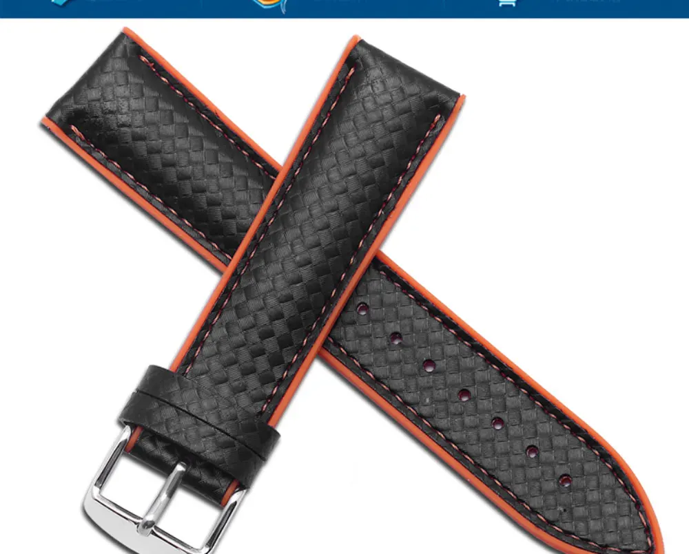 Carbon fiber pattern Silicone watchband black wristband adaptation Samsung galaxy watch Gear S2 S3 sport Quick release