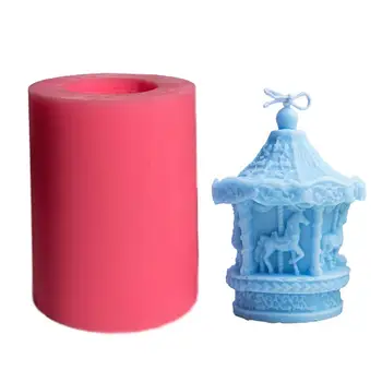 

Carousel Shape Candle Mold Food Grade Kitchen Silicone Cake Mold For Handmade Candle Making Cake Decoration Tools