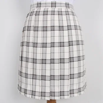 

Japanese Women Summer High waist Black White Plaid Skirt Young Girl Student Harajuku Slim JK Uniform Pleated Skirt College Style