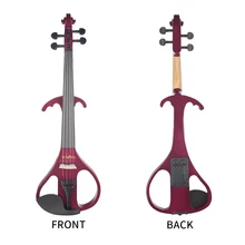 1 Набор 4/4 электрическая Тихая скрипка полноразмерная скрипка с сумкой для переноски, бантом, канифольными наушниками и аудиокабелем-красный
