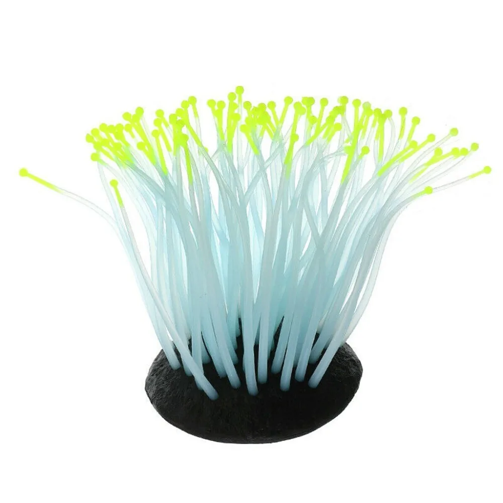 Aquarium Decoration  Fish Tank Luminous Sea Anemone Artificial Coral Ornament  (15)