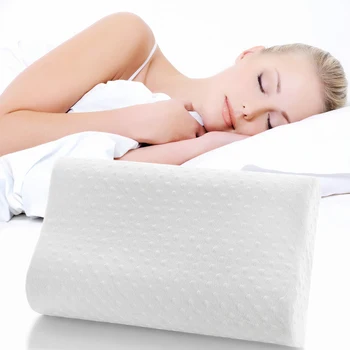 

junejour Memory Foam Pillow Orthopedic Pillow Latex Neck Pillow Cervical Health Care Slow Rebound Pillow Massager 3 Colors