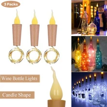 10 LEDs Starry Copper Christmas Decoration Wine Bottle Light String Light LED Wine stopper Candle Cork Light Warm White