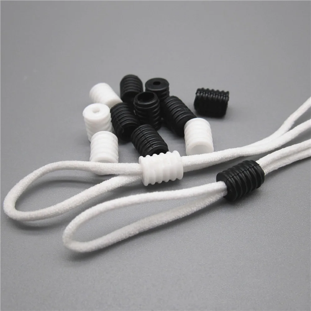 

100pcs Flat Mask Adjustment Buckle Beads Silica Gel Bottons for Mask Elastic Cord Stopper Rope Lock DIY Strap Cord End