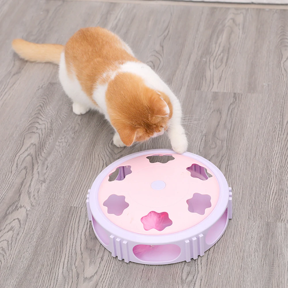Artificial Feather Durable Non-slip Mat Cat Teaser Exercise Anti Scratch Interactive Toy Practical Entertainment Hunting Games