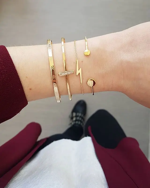 

Fashion Bangle chain Bracelet with zinc alloy and crystal for Women gold Charm bracelets Party Wedding Jewelry Accessories