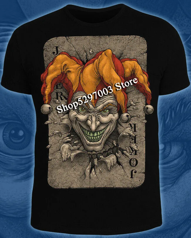 Безумный джокер футболка-игральные карты Шут клоун Edm Rave Клубная одежда смайлик