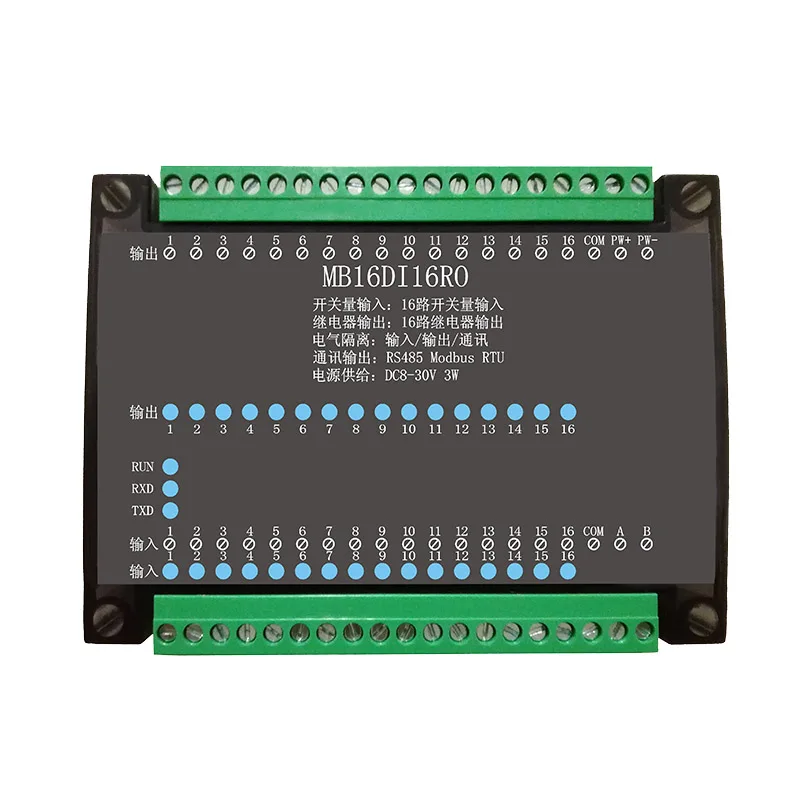 16 Road 16DI/16RO Digital Isolation Input Module 16 Channel Relay Output Data Acquisition Control Board RS485 Modbus Module
