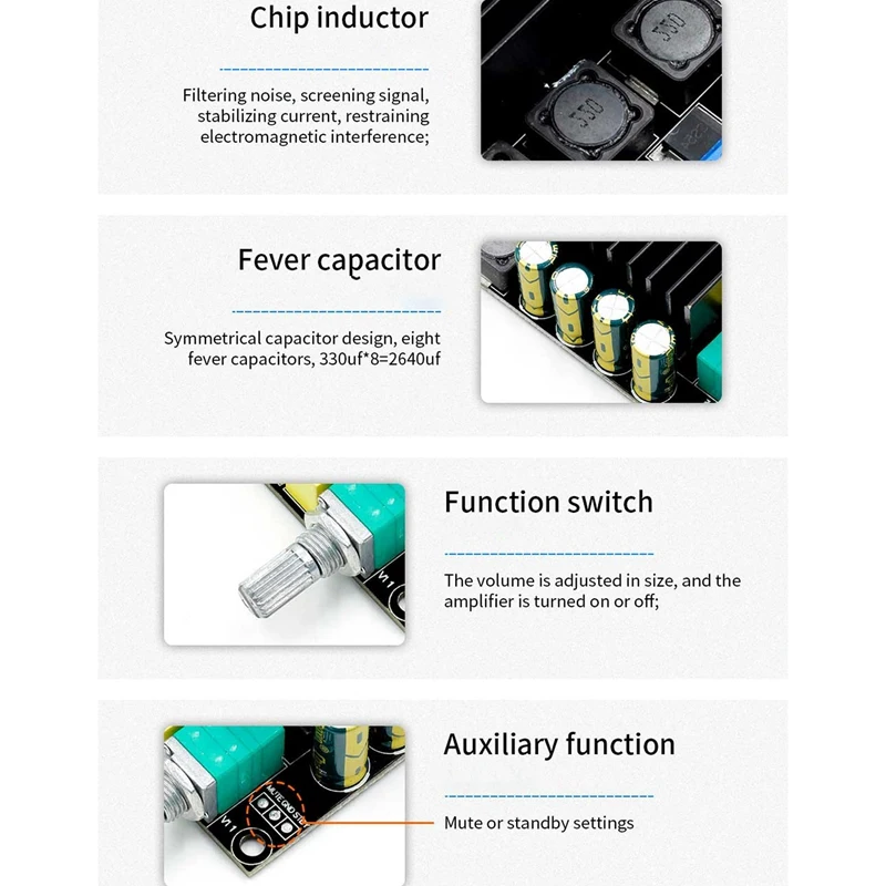 TDA7498 Power Amplifier Board 2X100W High Power Digital Power Amplifier Board Car High Power Amplifier Board DC 12 36V