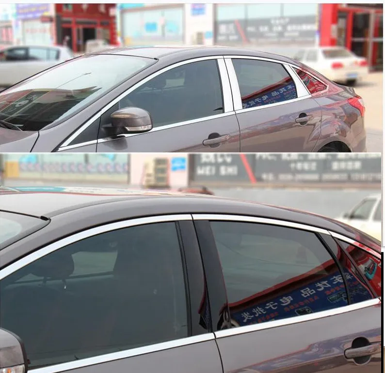 

Подходит для 2012-2017 Ford Focus Mk3 Sedan 304 нержавеющая дверь Верхняя Нижняя оконная подкладка рамка подножка Пояс отделка крышка молдинг Гарнир