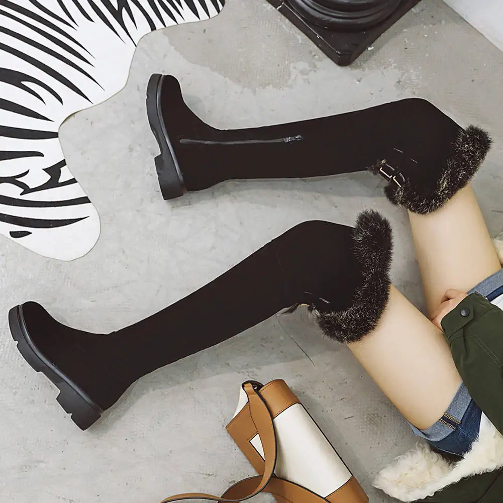 Plus Size 43 Russia Winter Warm Plush Shoes Woman Snow Boots Female Shoes Over The Knee Boots Women Shoes
