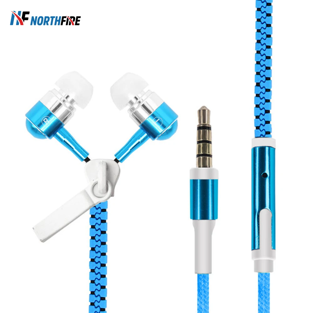 

NORTHFIRE Luminous zipper Earphones Music Sport Earbuds Wired Earphones Light Glowing In The Dark For MP3 Iphone Samsung 3.5mm
