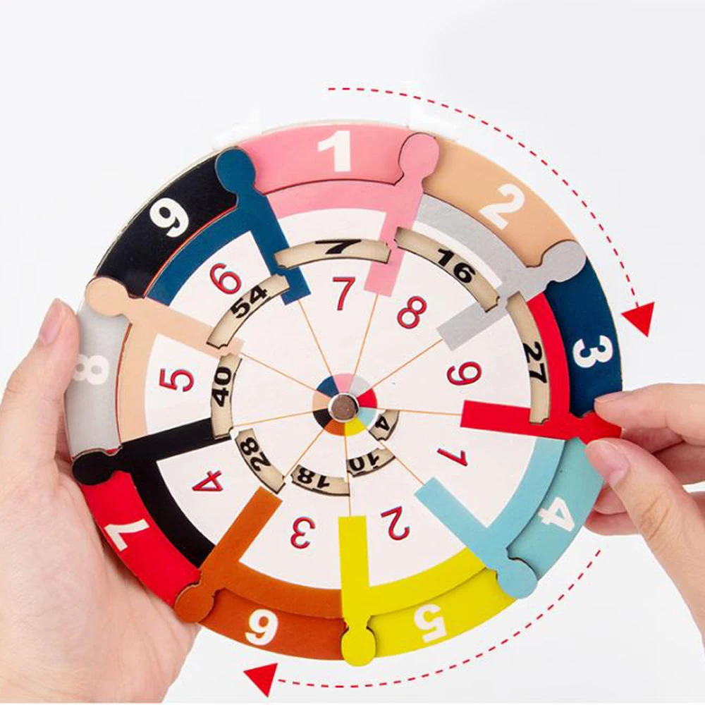 

Children's Two-sided Learning Multiplication Decomposition Turntable Wooden Teaching Early Childhood Training Educational Toys