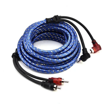 

5M 2 Rca To 2 Rca Plug Car Stereo o Cable Amplifier Braided Tool