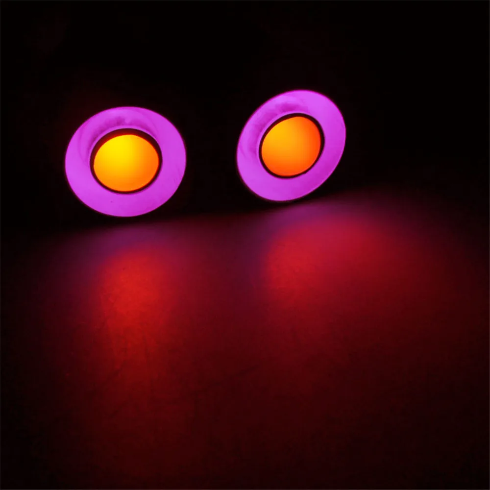 YEAHRUN 13 мм/17 мм 2 светодиодный s Angel Eye светодиодный свет лампы фар для 1: 10th RC грузовики - Цвет: 17mm Purple Yellow