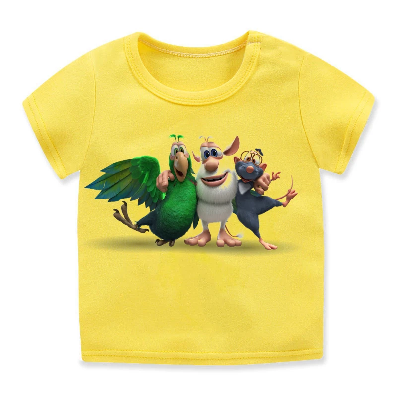 

2024 hot sale Kids t-shirt funny Animation cartoon print boys yellow t shirt summer harajuku girls tshirt high quality tops