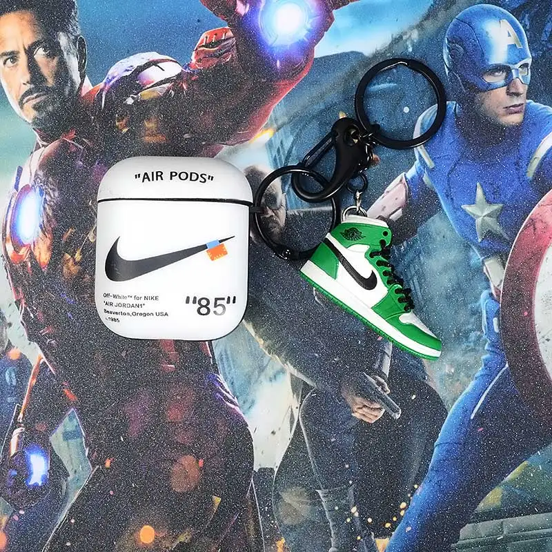a shoe w case Прямая поставка Chicago pod 2 Чехол ПВХ брелок в виде кроссовка для подарка 3D мини-кроссовки Спортивное черное кольцо посылка брелок в виде кроссовка s - Цвет: a shoe w case