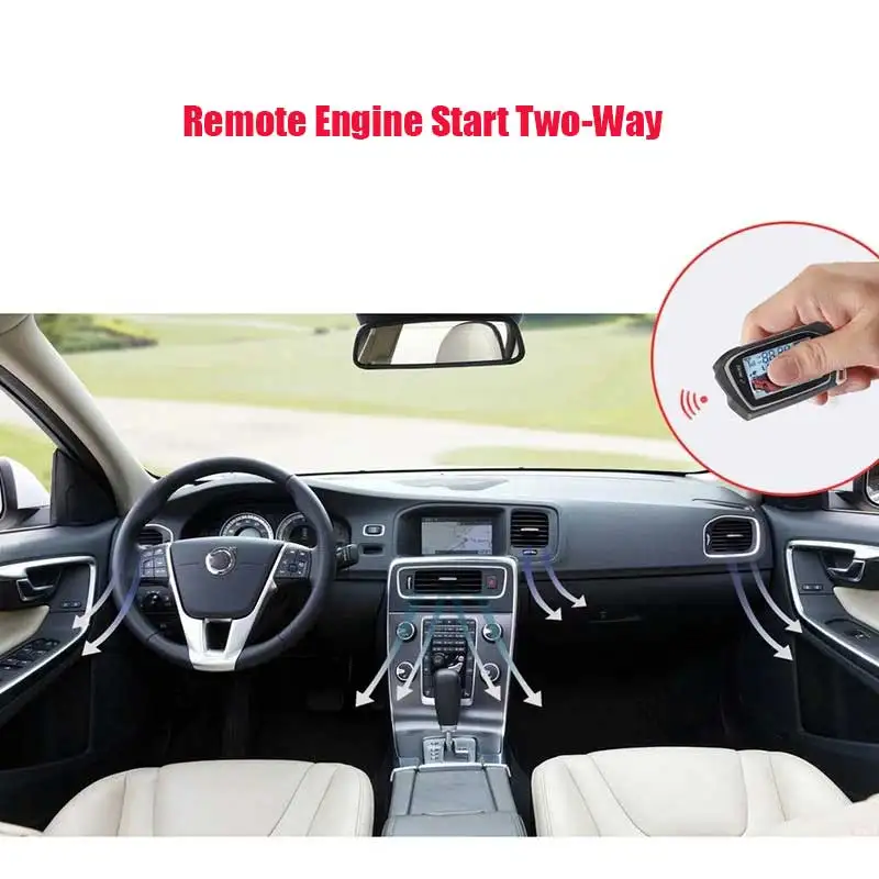 

2019 Two way Car Alarm with GPS System Remote Start Central Locking Start Stop Button keyless entry system auto alarm signaling