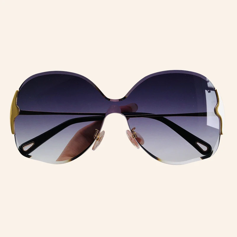 Большие цельные солнцезащитные очки для женщин и мужчин с большой фирменной оправой, градиентные солнцезащитные очки для женщин