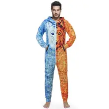 Wolf Pattern Imprinting Men's Loose Pajamas Brand New Jumpsuits for Male Sleepwear with Ice and Fire Elements Imprinting