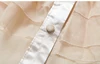 Women Summer Chiffon Shirt Sexy Transparent Lace Up Bow Ruffled Sleeveless Solid Blouse Casual Work Office Shirt Top Black Beige 3